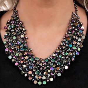 Paparazzi Zi necklace Vivacious Oil Spill Color Changing Multichrome Jewelry